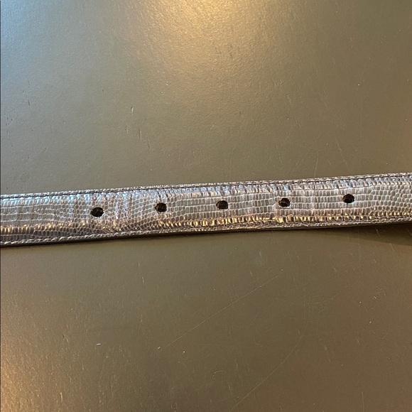 BRIGHTON Classics Reptile Leather Belt Black Gold Buckle Sz M/L 32 Vintage 4B614 - Picture 6 of 7